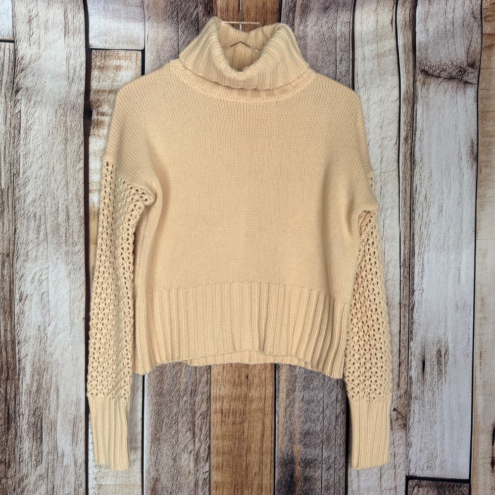 Athleta X Derek Lam Wool Cashmere Turtleneck Sweater Light Pink Cozy‎ Winter Med